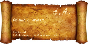 Adamik Anett névjegykártya